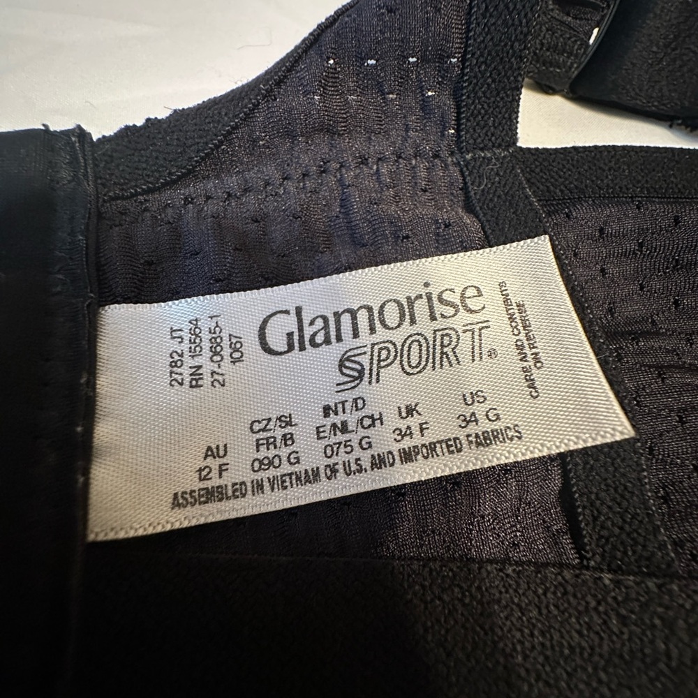 Glamorise Sport No-Bounce Camisole Elite Sports Bra black size 34G - Picture 5 of 6